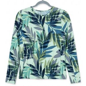 Hang ten womens small top upf 50 uv sun protection shirt spruce green Hawaiian